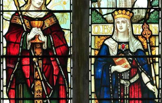 A stained glass window at St Augustine's Abbey.