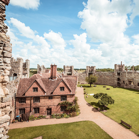 A view of the redbrick workhouse in the walls of Framlingham Castle.
